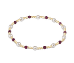 Extends Ruby Pearl Sincerity Pattern 4mm Bead Bracelet