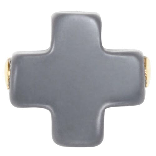 Signature Charcoal Cross Stud Earrings