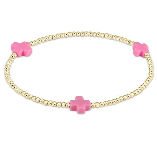 Signature Cross 2mm Bright Pink Bracelet