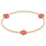 Signature Cross 2mm Coral Bracelet