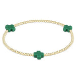 Signature Cross 2mm Emerald Bracelet