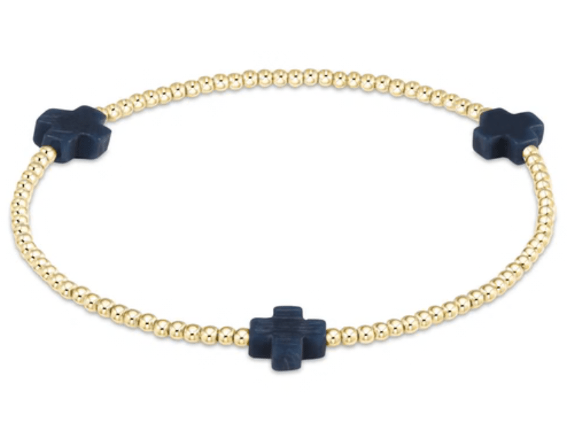 Signature Cross 2mm Navy Bracelet