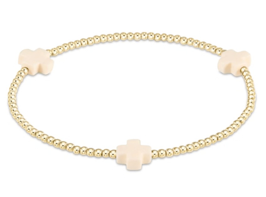 Signature Cross 2mm Off-White Bracelet