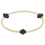 Signature Cross 2mm Onyx Bracelet