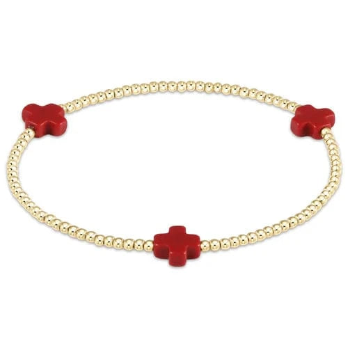 Signature Cross 2mm Red Bracelet
