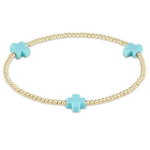 Signature Cross 2mm Turquoise Bracelet