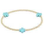 Signature Cross 2mm Turquoise Bracelet