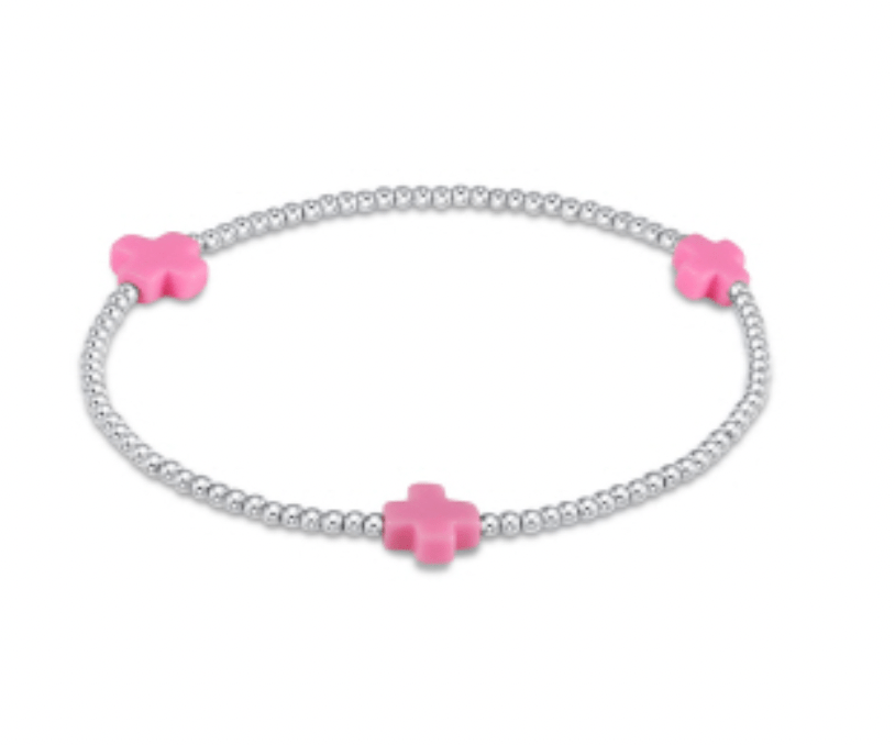 Signature Cross Sterling 2mm Bright Pink Bracelet