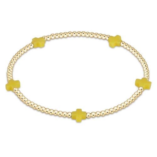 Signature Small Cross 2mm Canary Bracelet