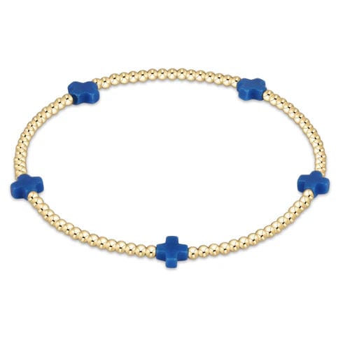 Signature Small Cross 2mm Cobalt Bracelet