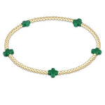 Signature Small Cross 2mm Emerald Bracelet