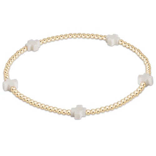 Signature Small Cross 2mm Off-White Bracelet