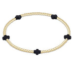 Signature Small Cross 2mm Onyx Bracelet