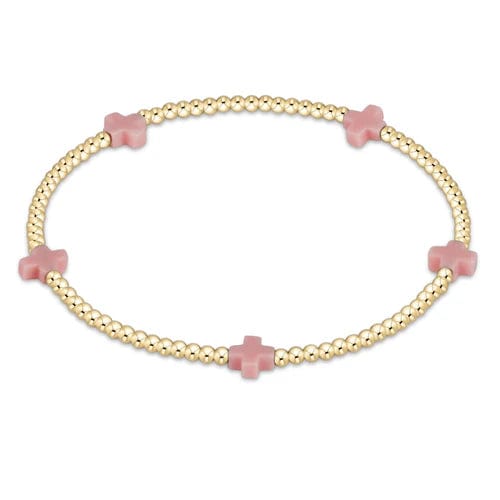 Signature Small Cross 2mm Pink Bracelet