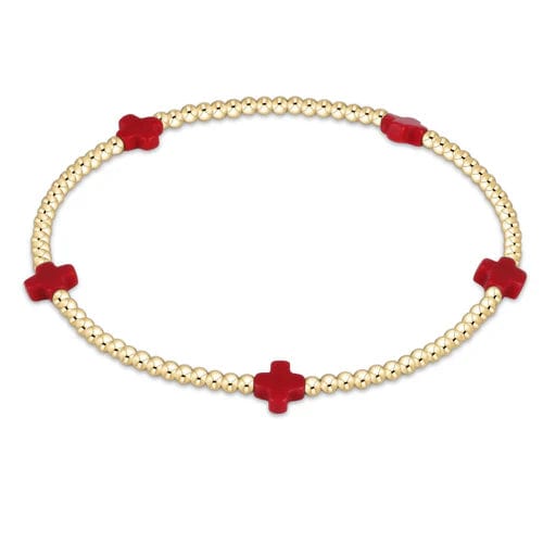 Signature Small Cross 2mm Red Bracelet