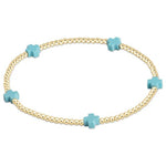 Signature Small Cross 2mm Turquoise Bracelet