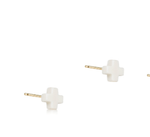 Signature Small Cross Off-White Studs