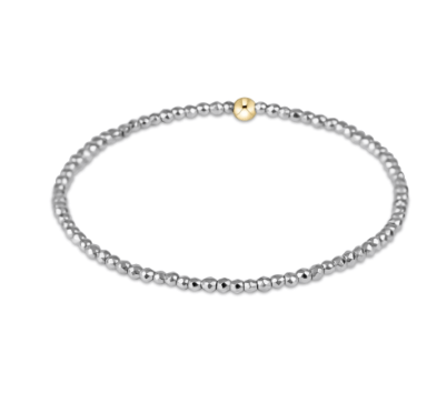 Silver Faceted Hematite 2mm Bead Bracelet