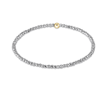 Silver Faceted Hematite 2mm Bead Bracelet