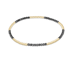 Silver Faceted Hematite Blissful Pattern 2mm Bead Bracelet