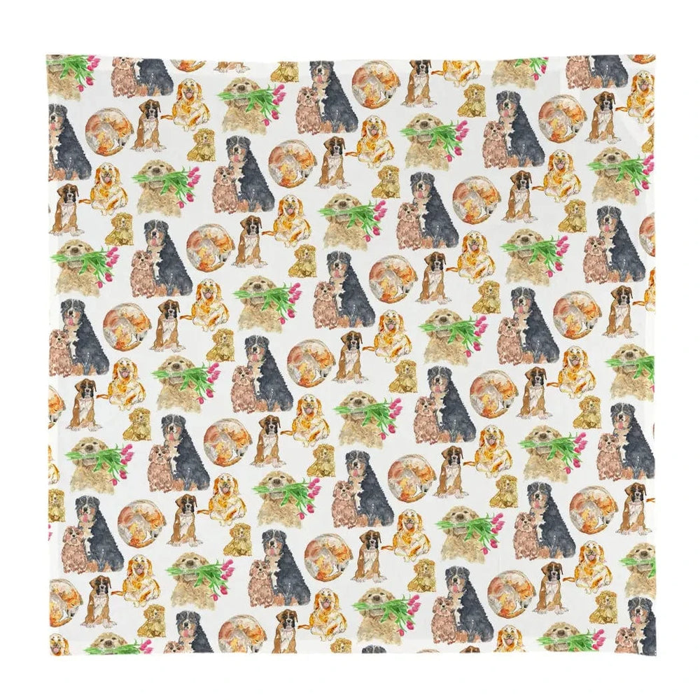 Garden Party Dogs Kitchen Square Towel