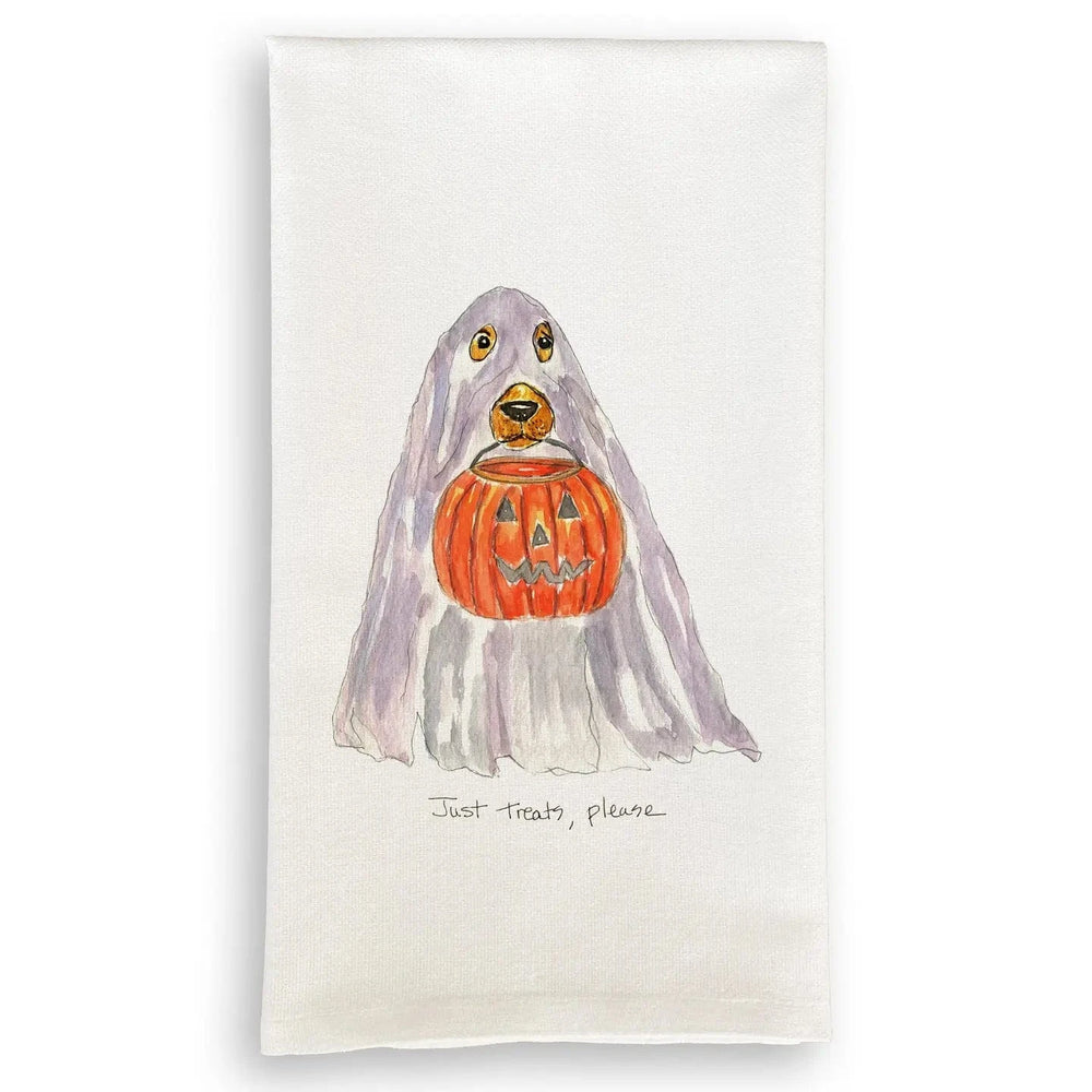 Just Treats Ghost Dog Dishtowel