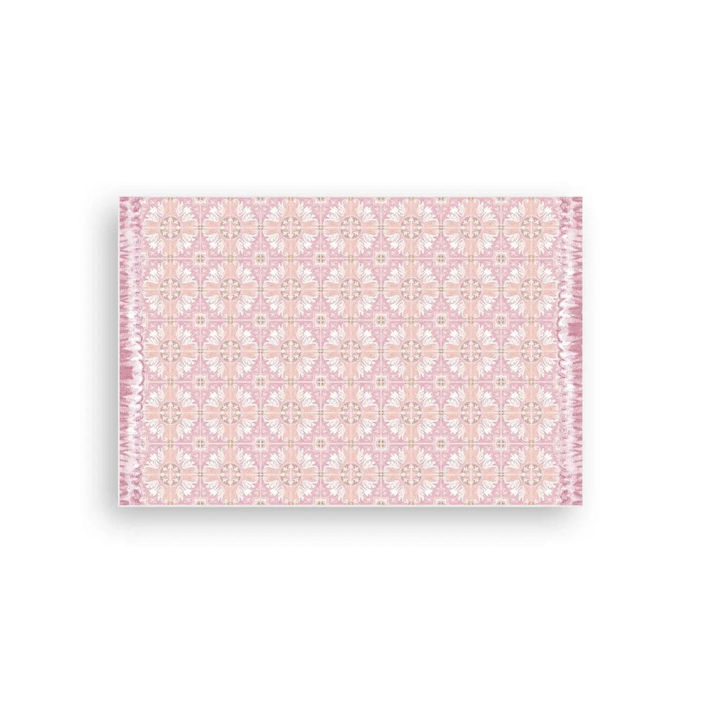 Pink Talavera Tiles Vinyl Floor Mat