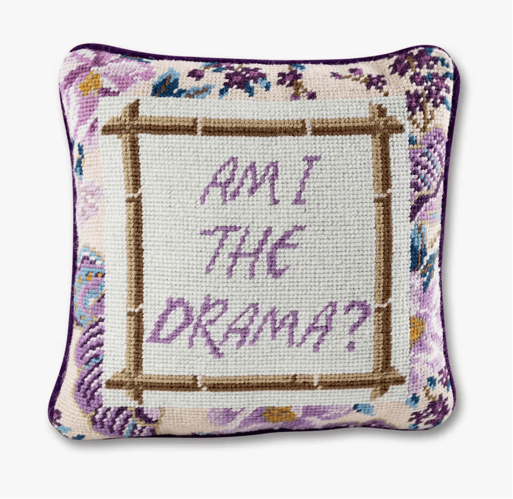 Am I the Drama? Needlepoint Pillow