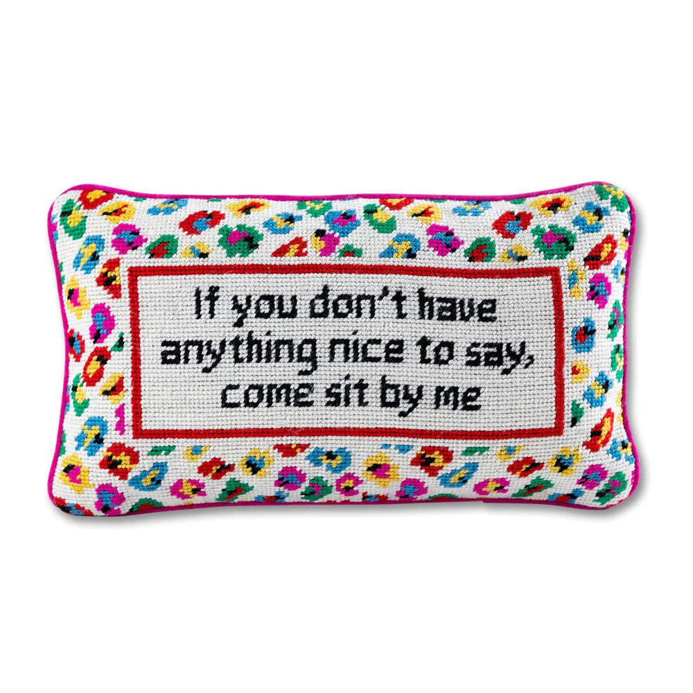 Furbish Come Sit By Me Needlepoint Pillow