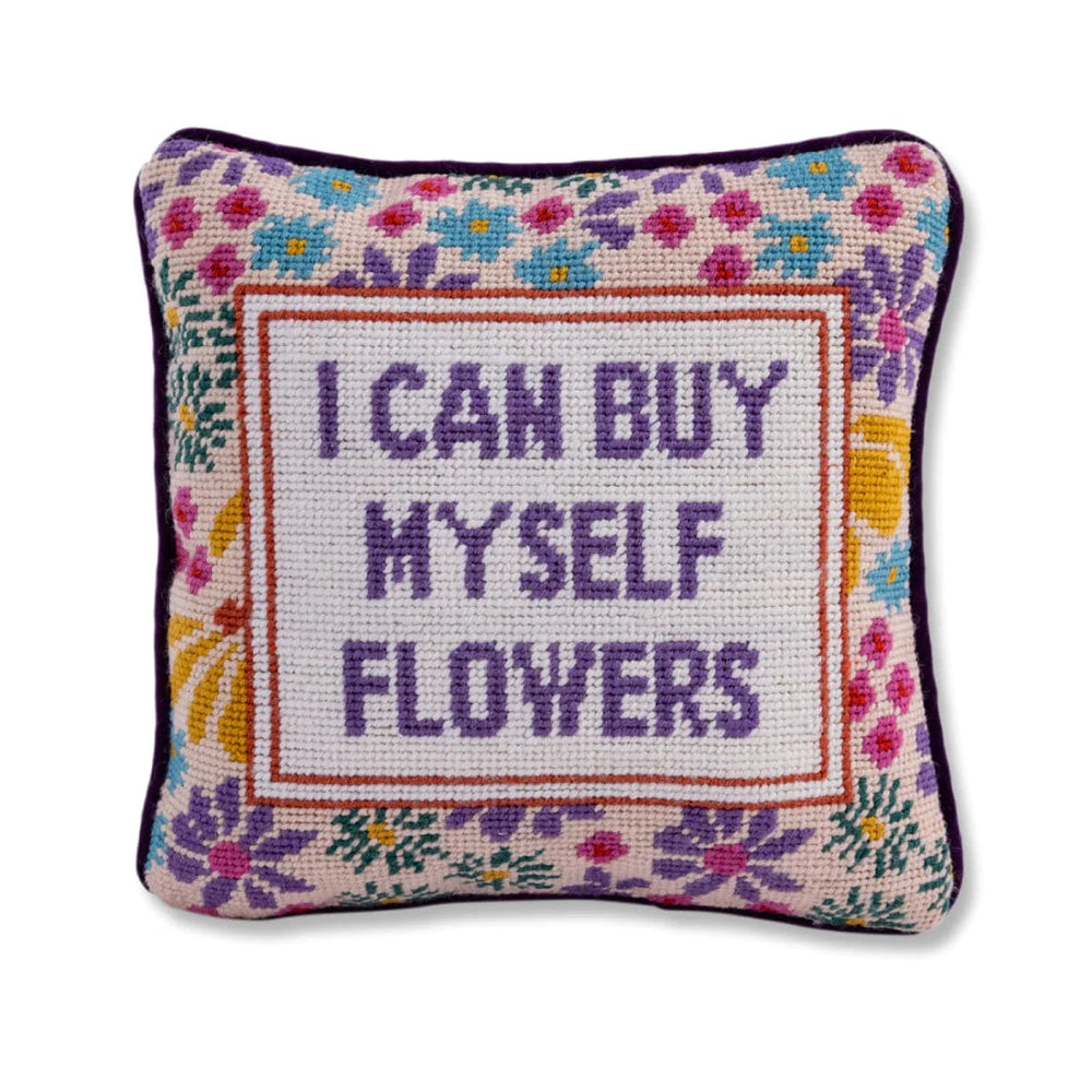 Furbish Flowers Needlepoint Pillow