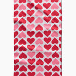 Geometry Blushing Hearts Tea Towel