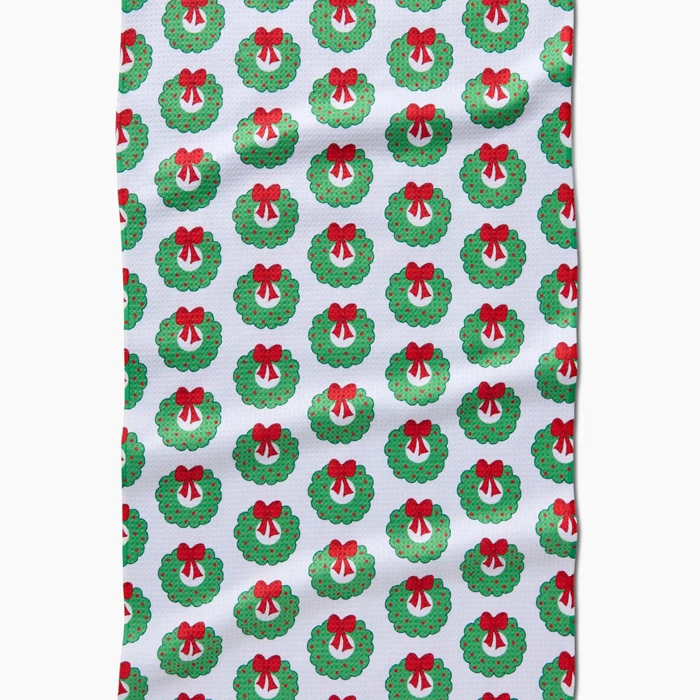 Wreath Wishes Tea Towel