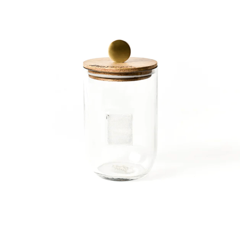 Happy Everything Happy Everything Small Mini Wooden Lid Glass Jar