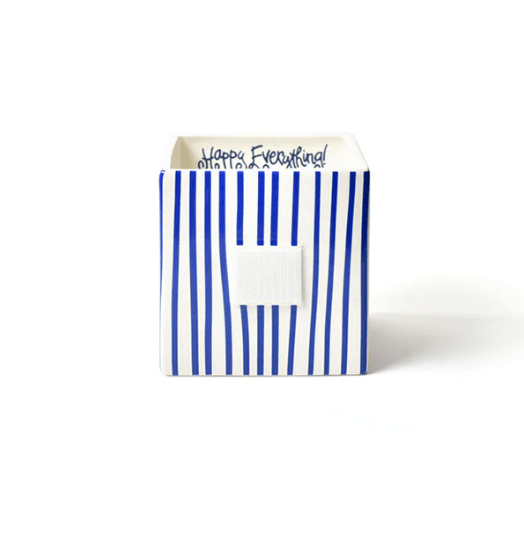 Happy Everything Indigo Skinny Stripe Medium Mini Nesting Cube