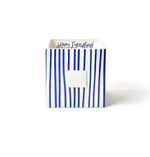 Happy Everything Indigo Skinny Stripe Medium Mini Nesting Cube