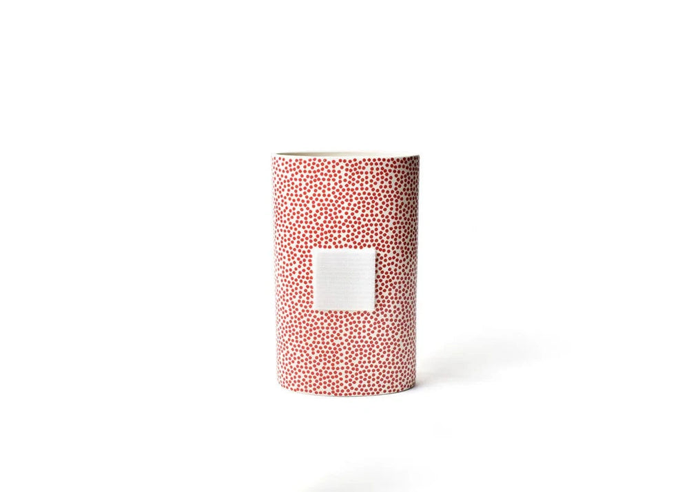 Red Small Dot Big Oval Vase