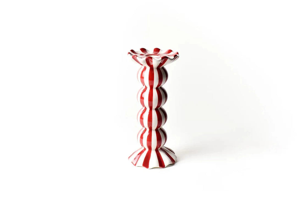 Red Stripe Medium Candle Holder