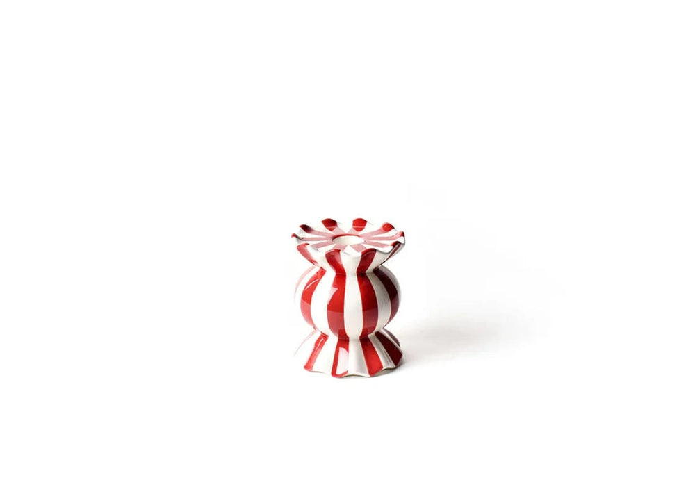 Red Stripe Small Candle Holder