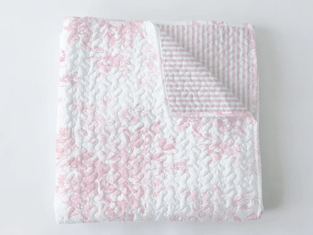 Ida Mae Home Pink Rose Toile Baby Blanket