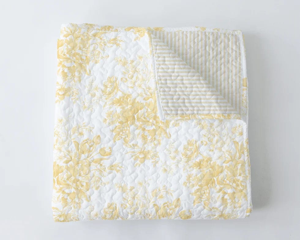 Ida Mae Home Yellow Rose Toile Baby Blanket