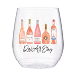 Rose All Day 14oz Stemless Wine Tossware-Set of 4