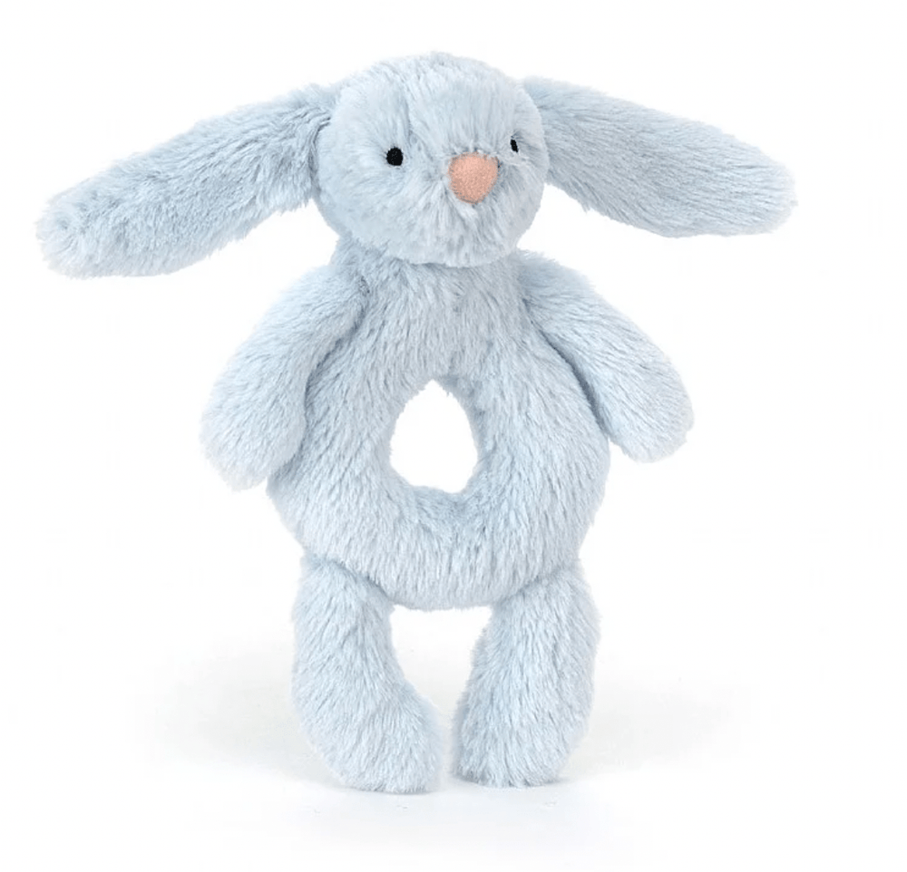 Bashful Blue Bunny Ring Rattle