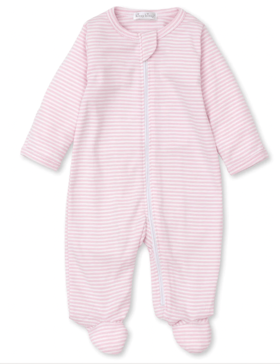 Kissy Kissy 0-3M Pink Stripes Zip Footie