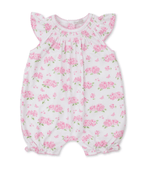 Pink Hydrangeas 0-3M Short Playsuit