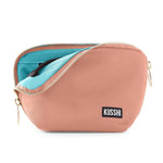 Kusshi Peach & Aqua Signature Makeup Bag