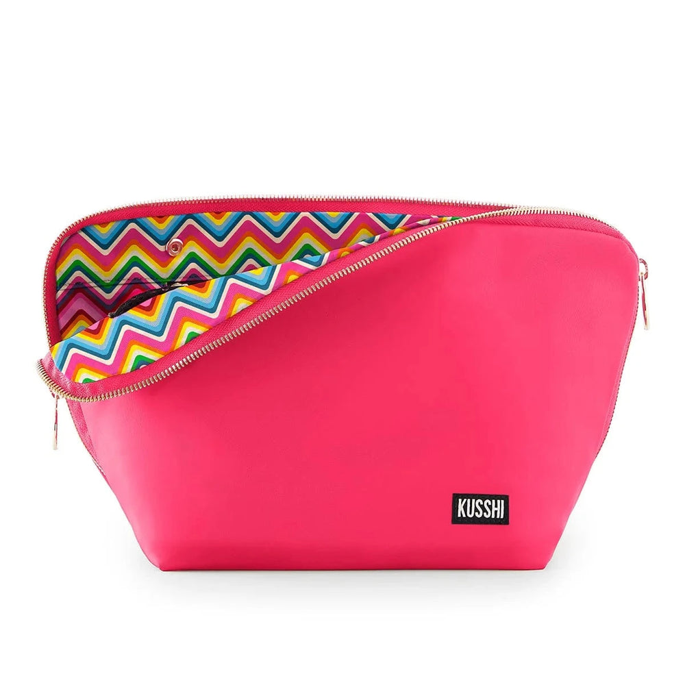 Watermelon Chevron Vacationer Makeup Bag