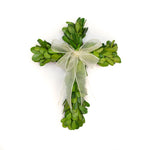 Mills Floral Company Boxwood Ribbon Mini Cross