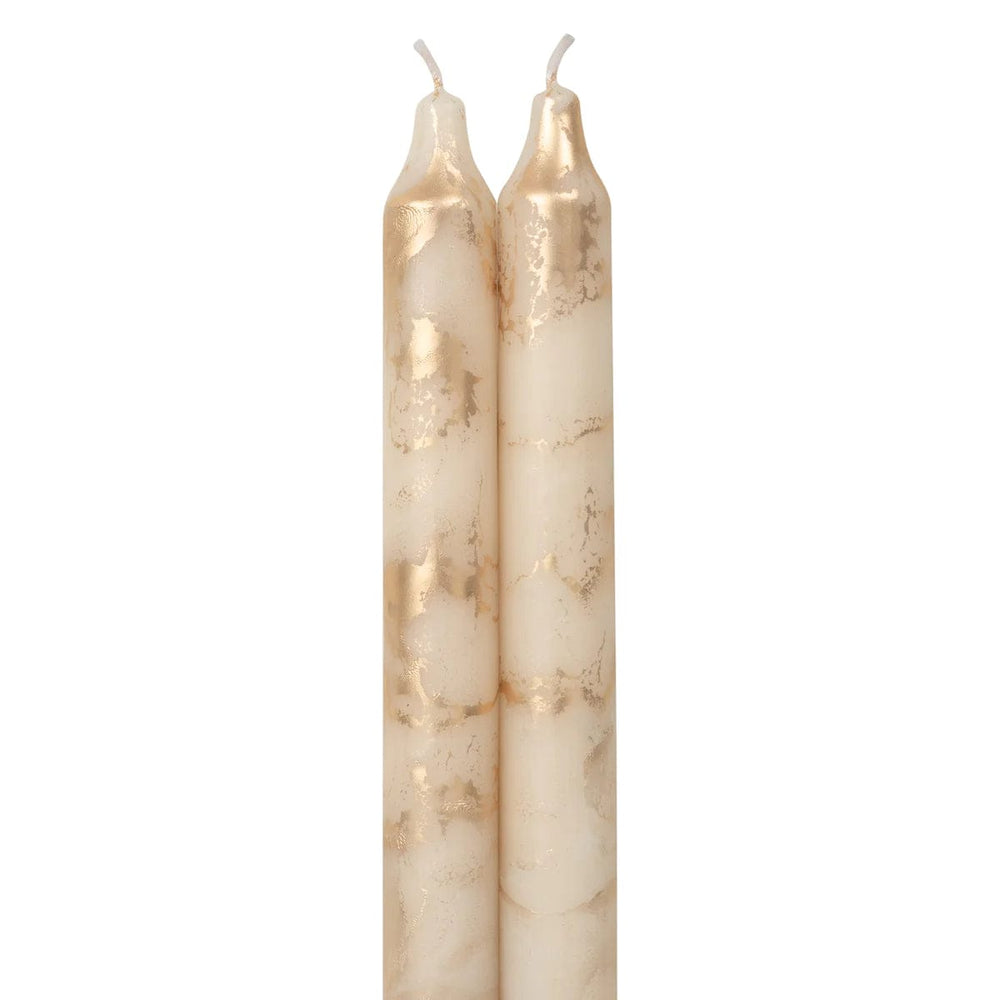 Cream & Gold Taper Candles