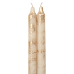 Northern Lights Cream & Gold Taper Candles