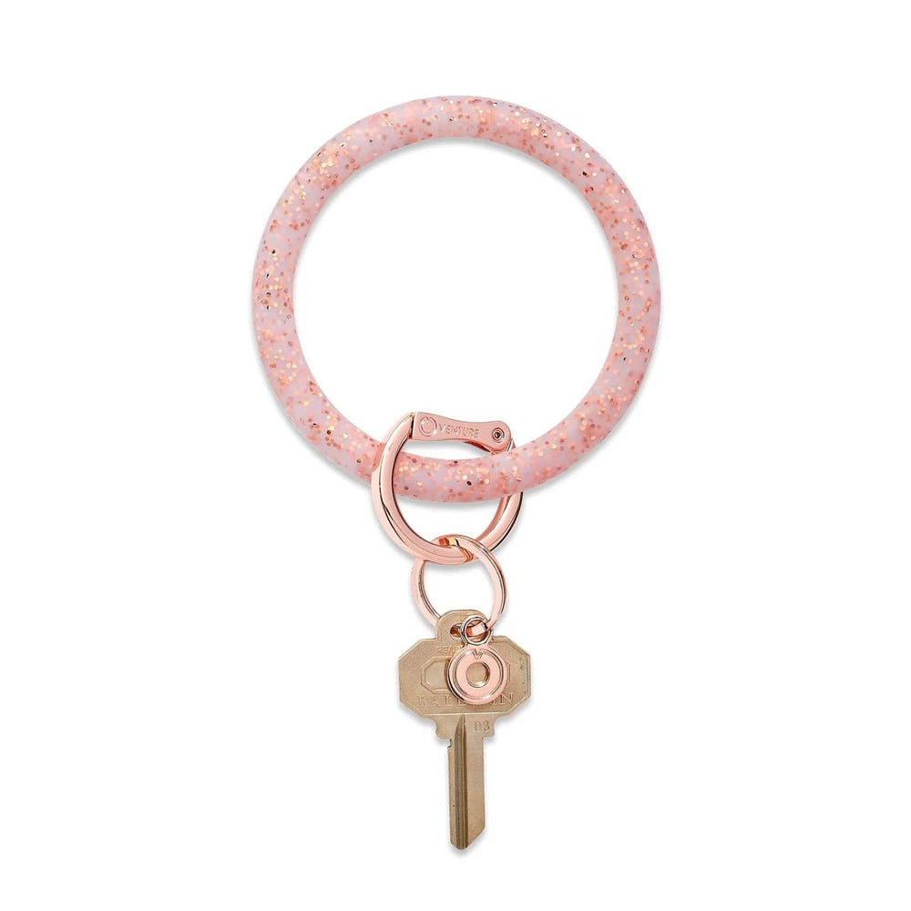 Rose Gold Confetti Big O Key Ring
